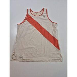 Tracksmith Tank Top Mens Medium White Red Van Cortlandt Running Singlet Tee